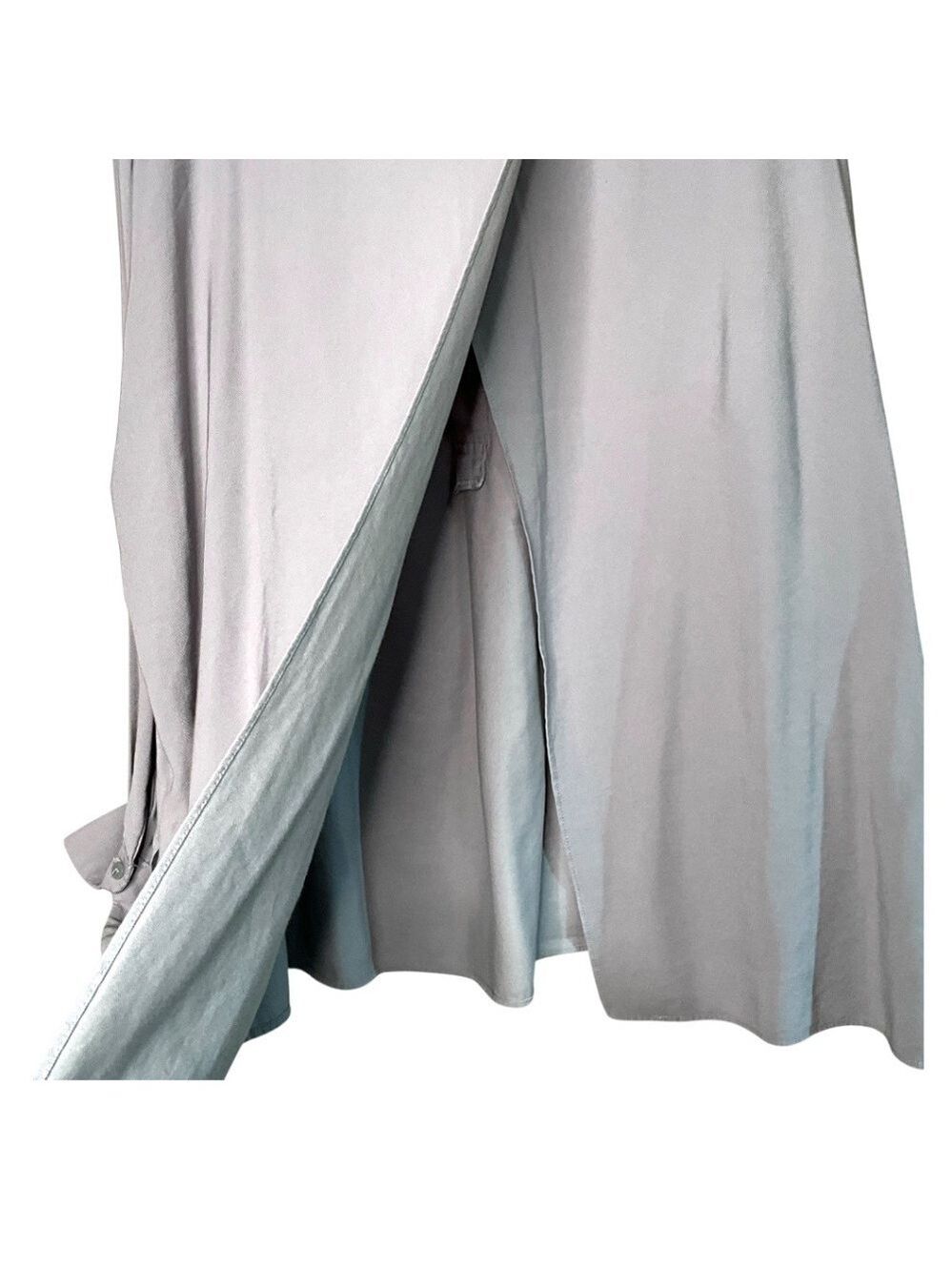 MIA INSPIRATION Cotton Blend Open Back Long Sleeve 1/2 Button Collared Shirt L - Picture 5 of 11